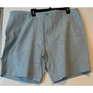 TENTH + OCEAN Linen Shorts Men 40W Flat Front Chino Lite Blue 9” inseam Casual
